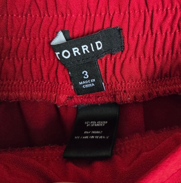 Torrid Red Wide Leg Pants Vibrant Flowing Design Size 3 - Picture 2 of 3